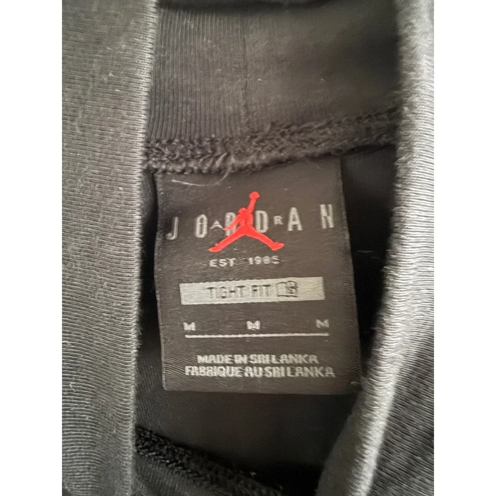 Jordan Mens Black Mock Neck Long Sleeve Tight Fit Jumpman Shirt Size M